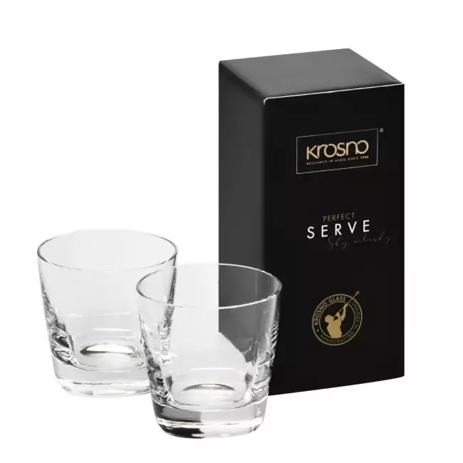 Szklanki do whisky Krosno Perfect Serve Sky 270 ml zdjęcie poglądowe zestawu szklanek